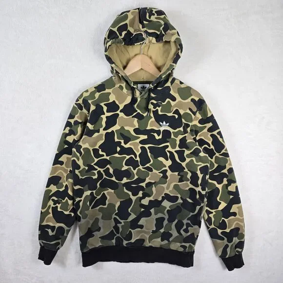 Adidas Camo Fade Hoodie Mens Size Small Trefoil Dip Dyed Grunge Hip Hop Y2K - Picture 2 of 11